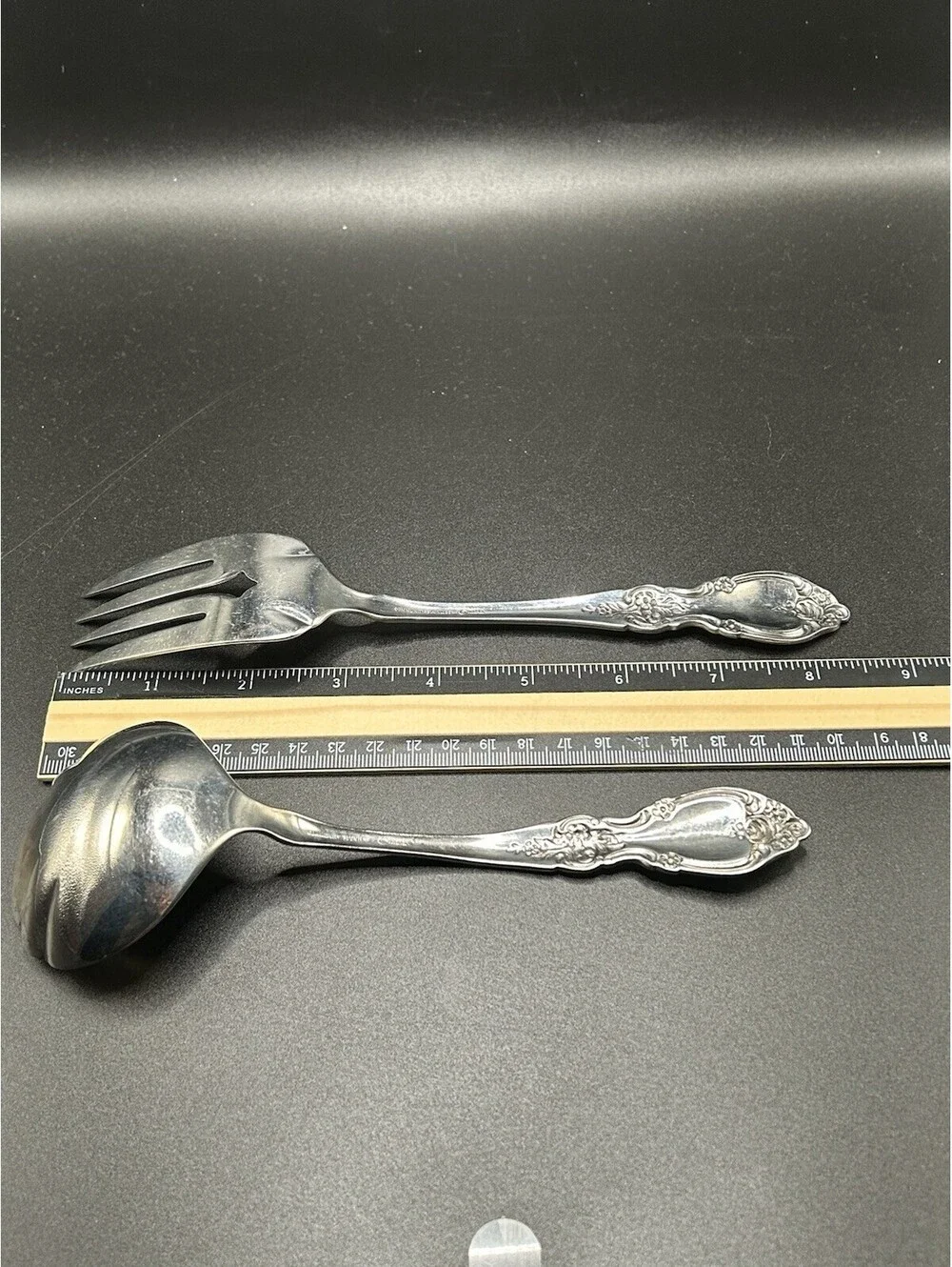 Vintage Set Of Oneida Louisiana Hostess Serving Fork & Ladle, Stainless 1970’s